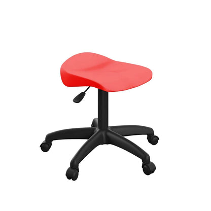 Titan Swivel Stool with Black Base Junior Red on Castors