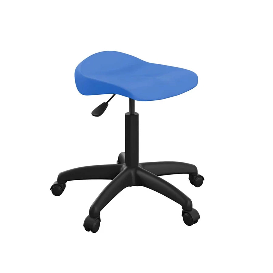 Titan Swivel Stool with Black Base Senior Blue on Castors