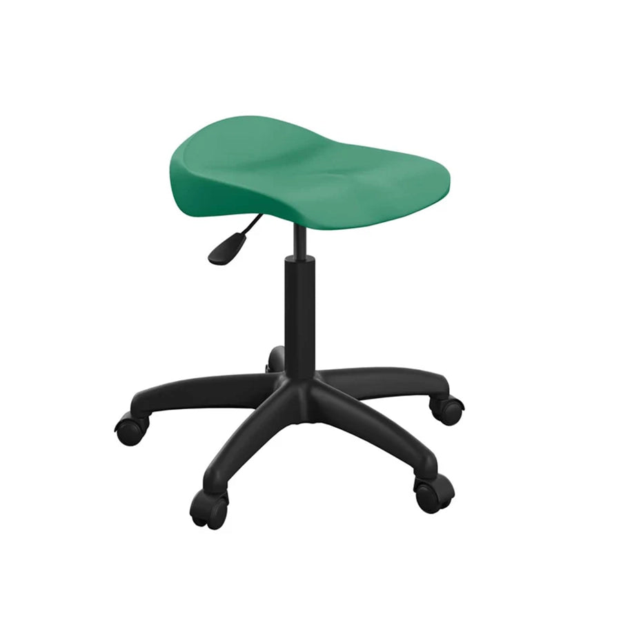 Titan Swivel Stool with Black Base Senior Green on Castors