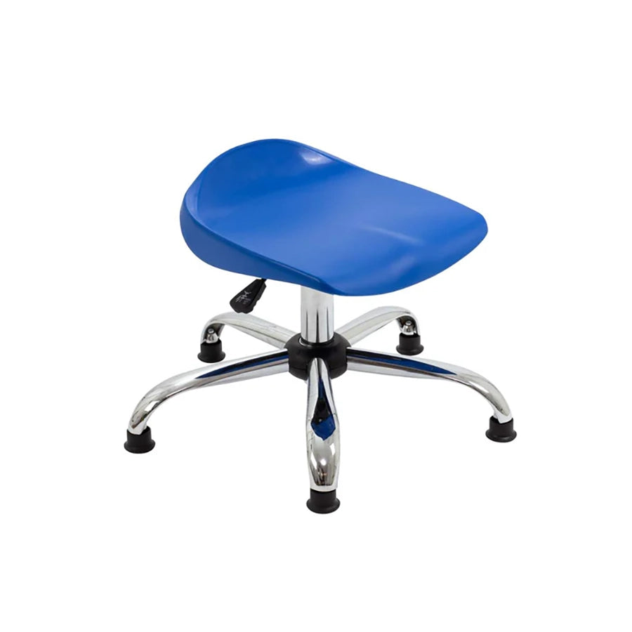 Titan Swivel Stool with Chrome Base Junior Blue on Glides
