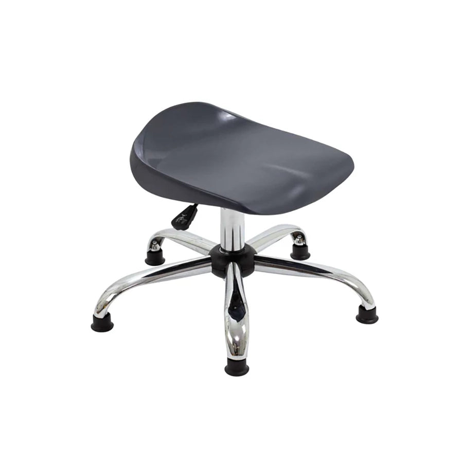 Titan Swivel Stool with Chrome Base Junior Charcoal on Glides