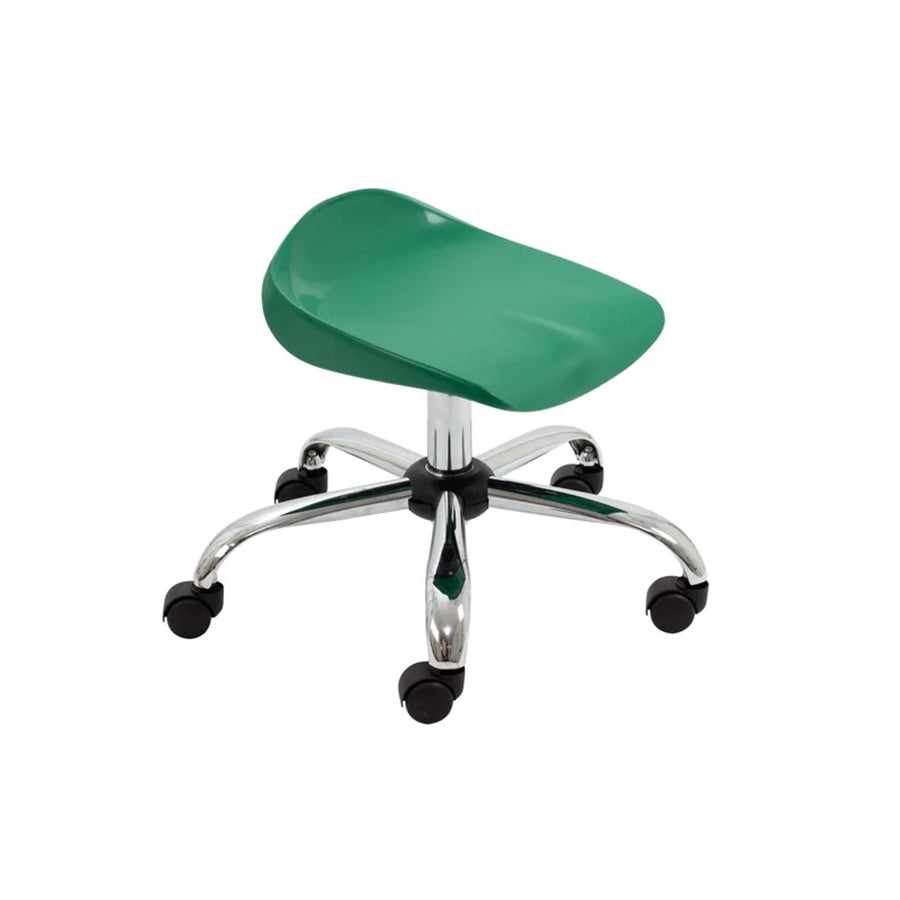 Titan Swivel Stool with Chrome Base Junior Green on Castors