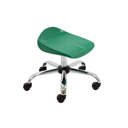 Titan Swivel Stool with Chrome Base Junior Green on Castors