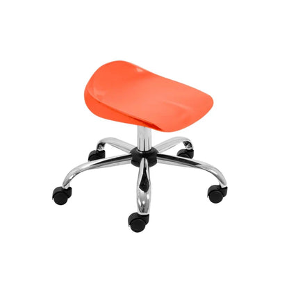 Titan Swivel Stool with Chrome Base Junior Orange on Castors