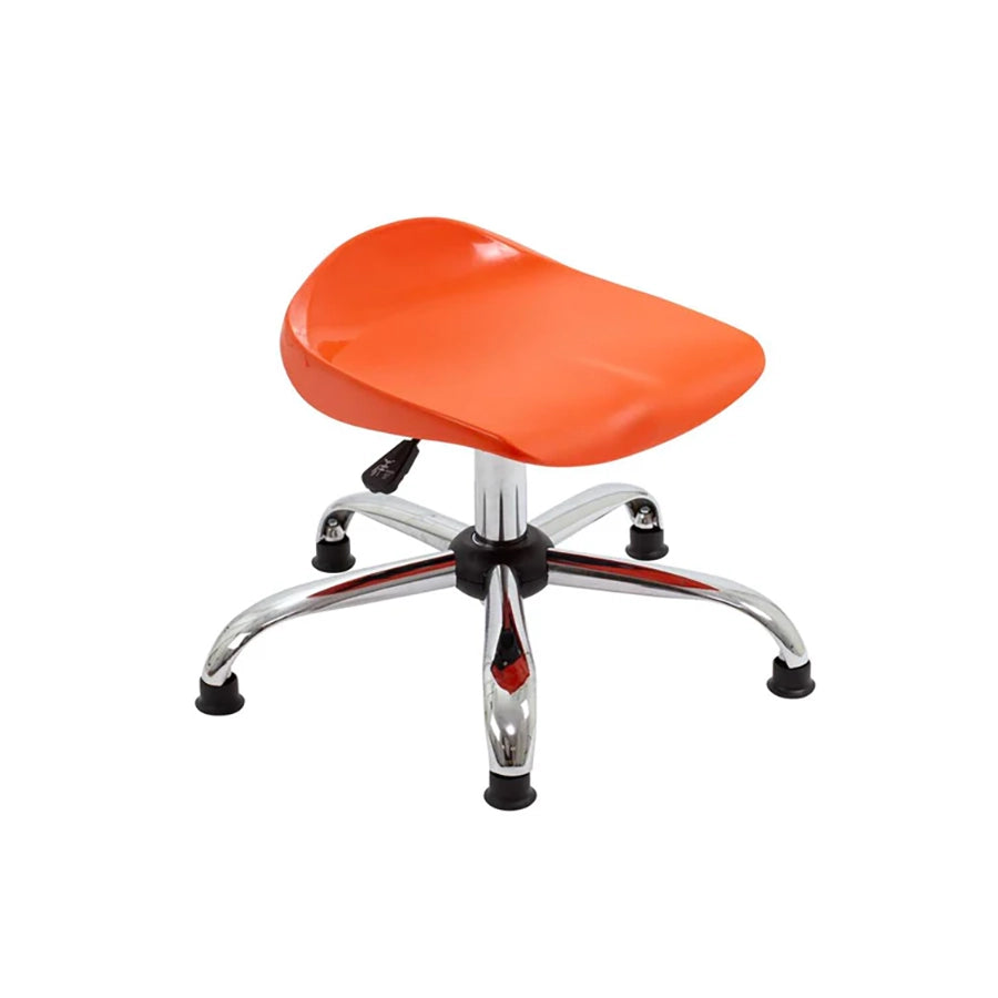 Titan Swivel Stool with Chrome Base Junior Orange with Glides