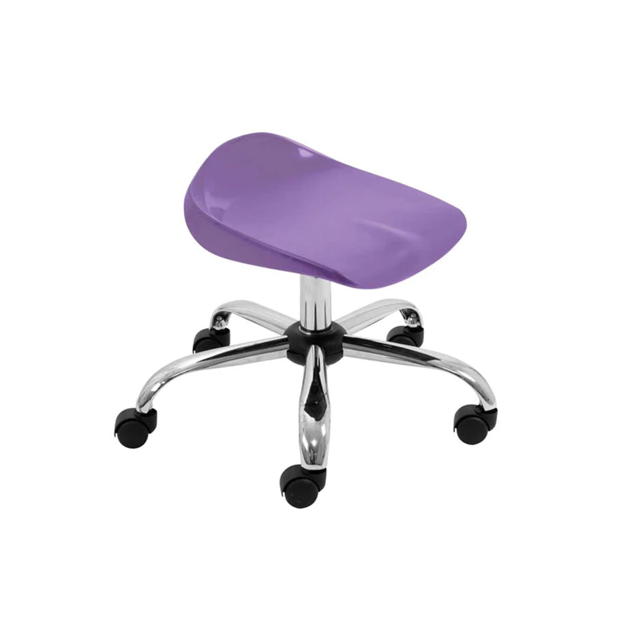 Titan Swivel Stool with Chrome Base Junior Purple on Castors