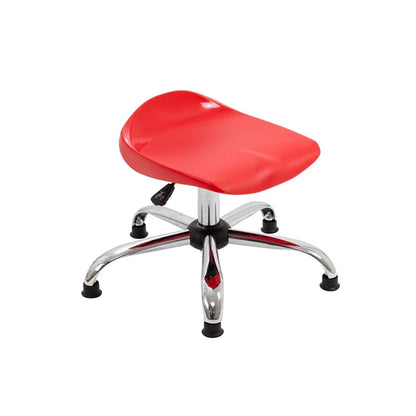 Titan Swivel Stool with Chrome Base Junior Red on Glides