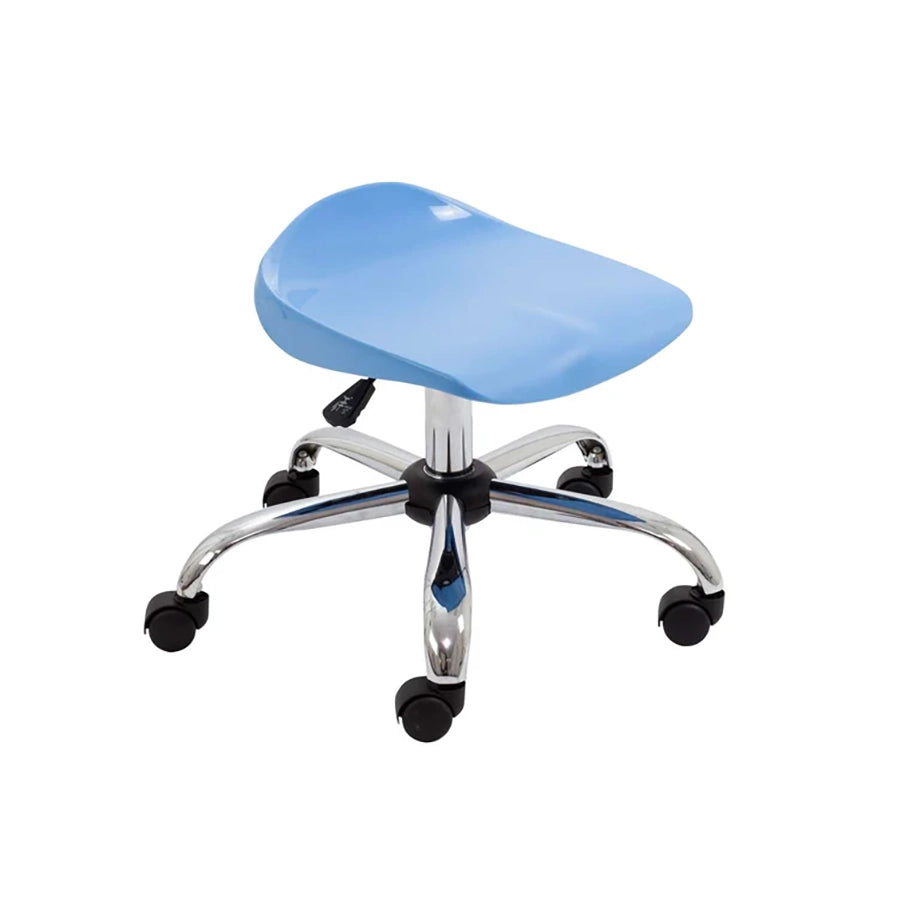 Titan Swivel Stool with Chrome Base Junior Sky Blue on Castors 