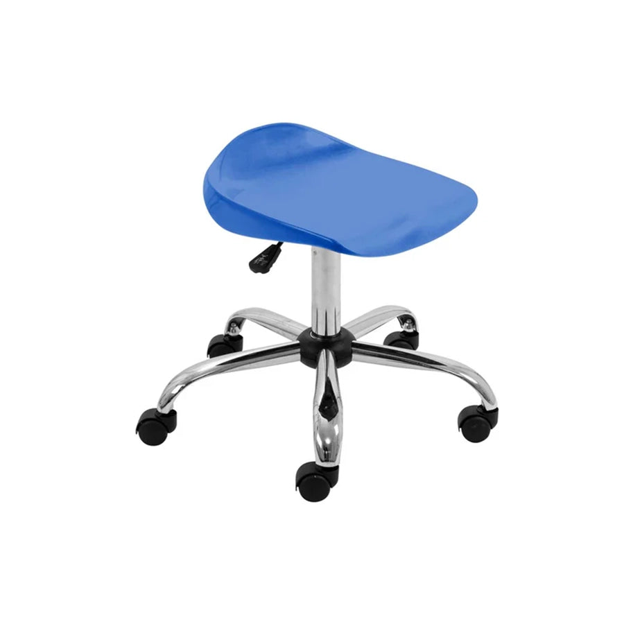 Titan Swivel Stool with Chrome Base Senior Blue on Castors