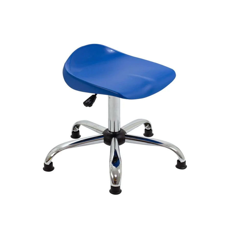 Titan Swivel Stool with Chrome Base Senior Blue on Glides