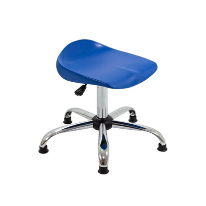 Titan Swivel Stool with Chrome Base Senior Blue on Glides