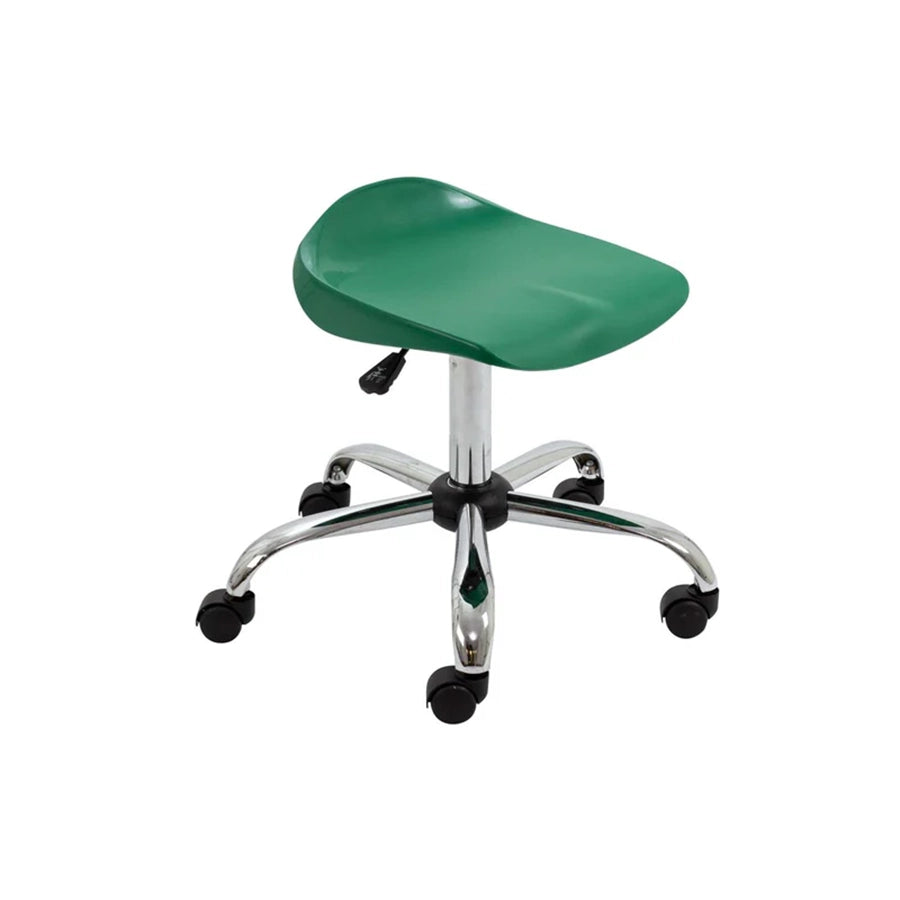 Titan Swivel Stool with Chrome Base Senior Green on Castors