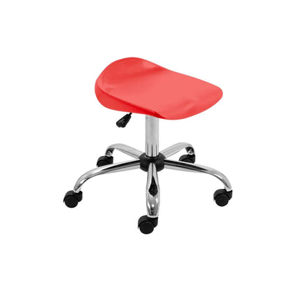 Titan Swivel Stool with Chrome Base Senior Red on Castors