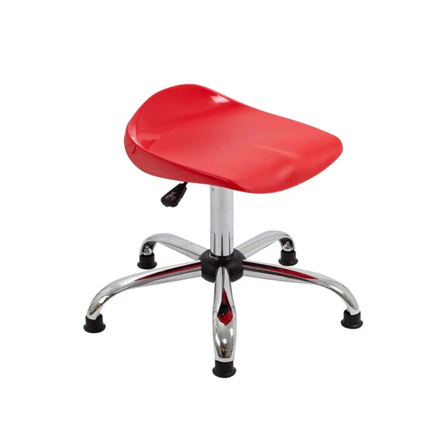 Titan Swivel Stool with Chrome Base Senior Red on Glides