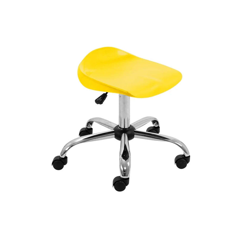 Titan Swivel Stool with Chrome Base Senior Yellow on Castors
