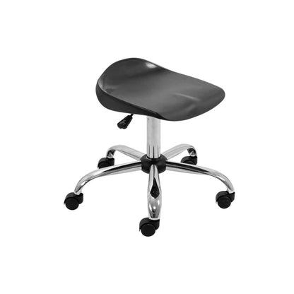 Titan Swivel Stool with Chrome Base senior Black on Castors
