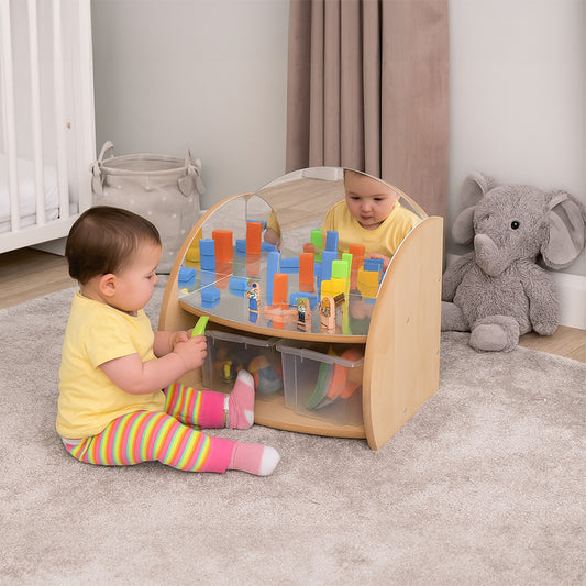 Twoey Mini Shelf with Mirrors & Clear Trays Maple S-0281-07 YP30025 1