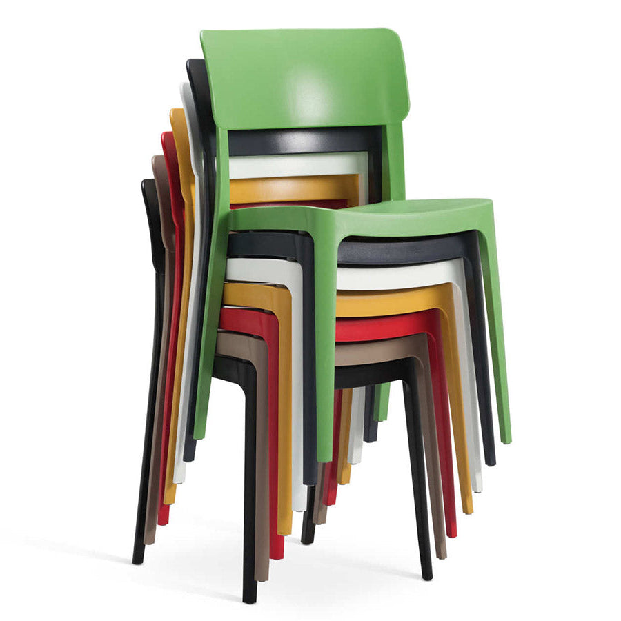 Vivo Polypropylene Side Chair One Piece All Colours Stacked