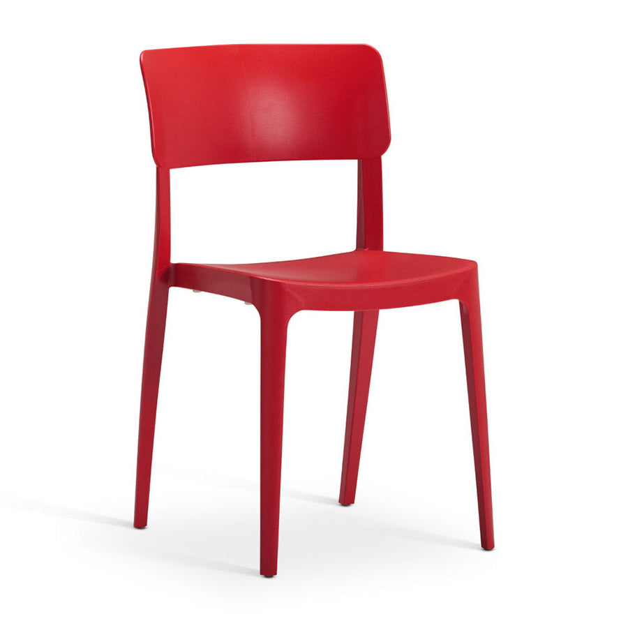 Vivo Polypropylene Side Chair One Piece Terracotta Red