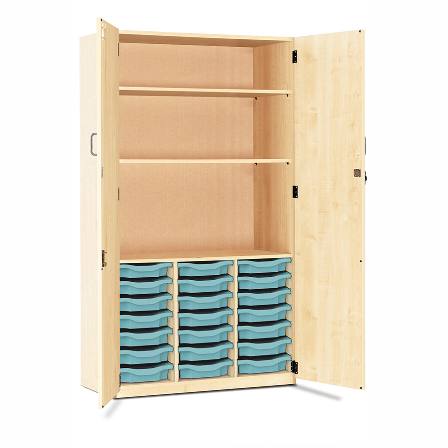 21 Tray Storage Cupboard with Full Locking Doors
