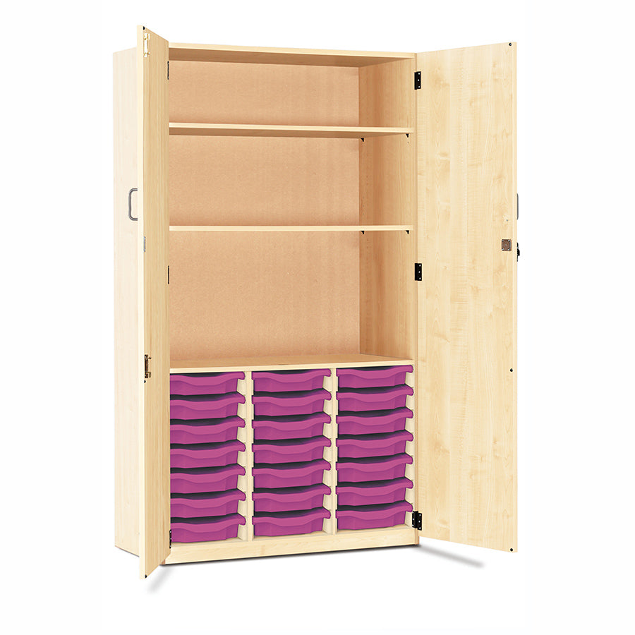21 Tray Storage Cupboard with Full Locking Doors