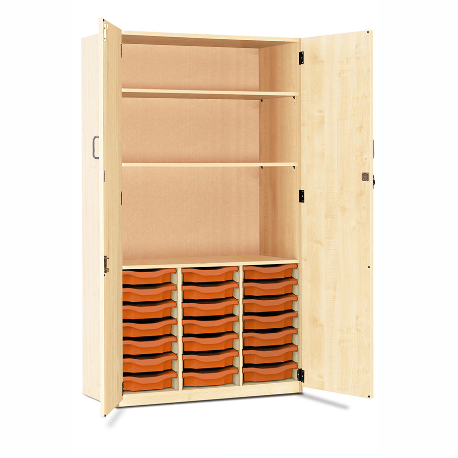 21 Tray Storage Cupboard with Full Locking Doors