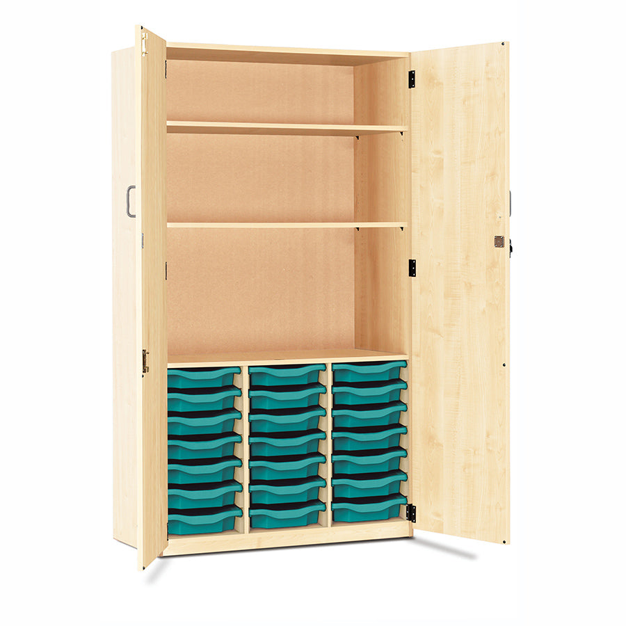 21 Tray Storage Cupboard with Full Locking Doors