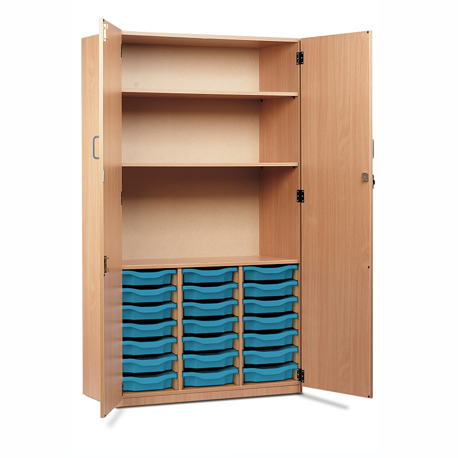 21 Tray Storage Cupboard with Full Locking Doors