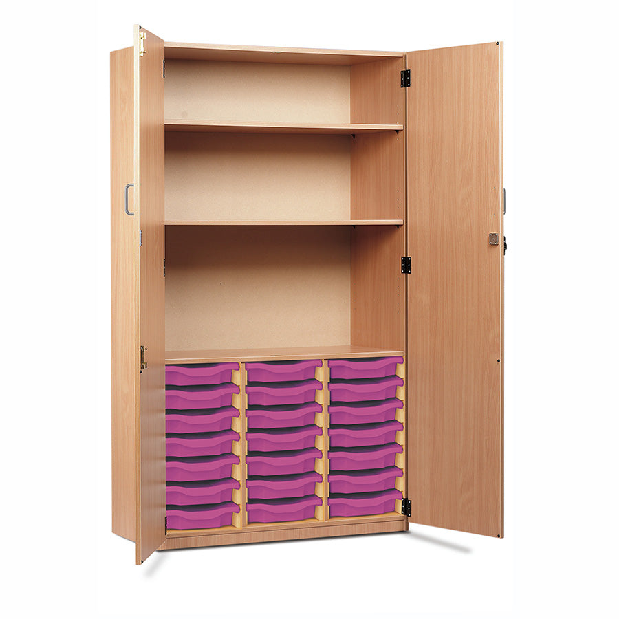 21 Tray Storage Cupboard with Full Locking Doors