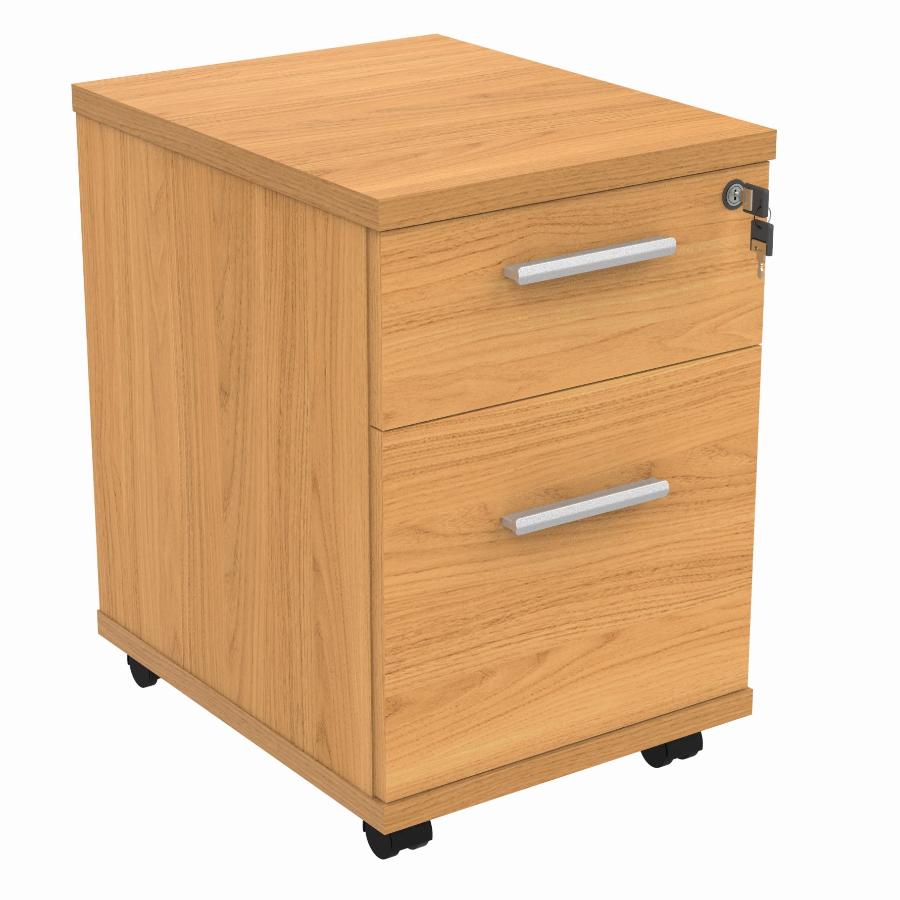 WORKSPACE NOW 2 DRAWER MOBILE PEDESTAL BEECH