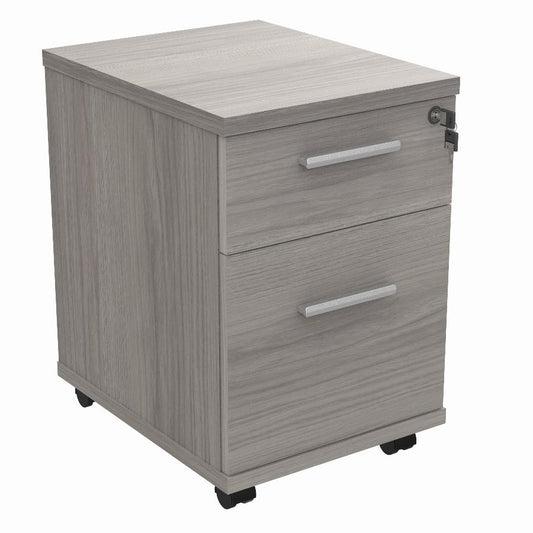 WORKSPACE NOW 2 DRAWER MOBILE PEDESTAL GREY OAK