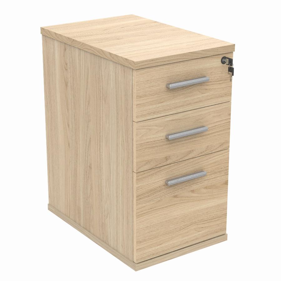 WORKSPACE NOW 3 DRAWER DESK HIGH PEDESTAL D600MM CANADIAN OAK