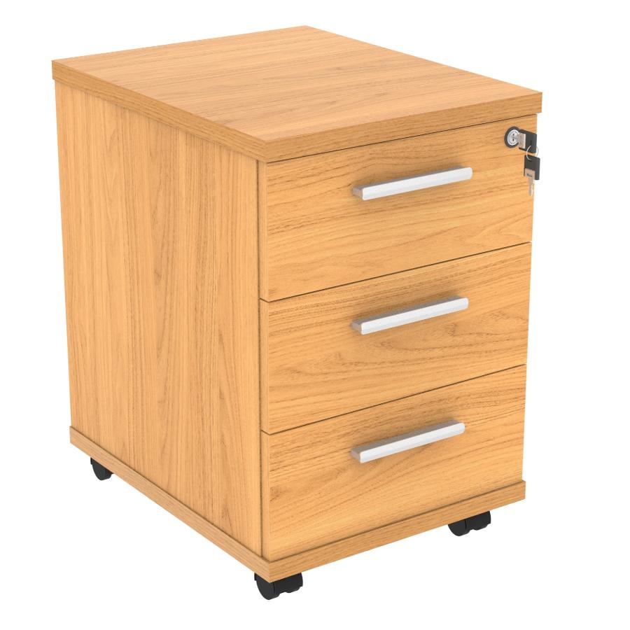 WORKSPACE NOW 3 DRAWER MOBILE PEDESTAL BEECH