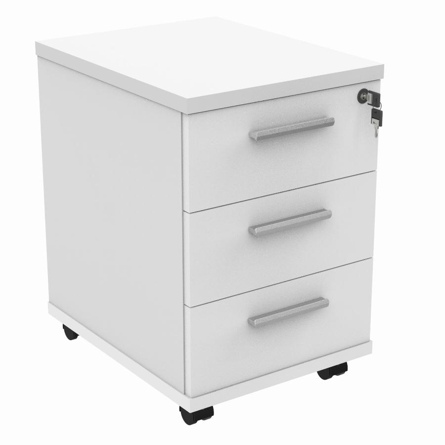 WORKSPACE NOW 3 DRAWER MOBILE PEDESTAL WHITE