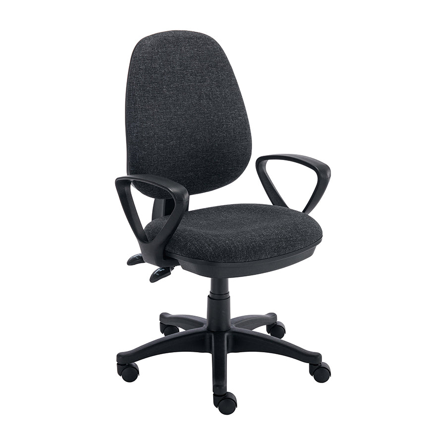 WORKSPACE NOW OPERATOR CHAIR – FIXED ARMS-: CHARCOAL
