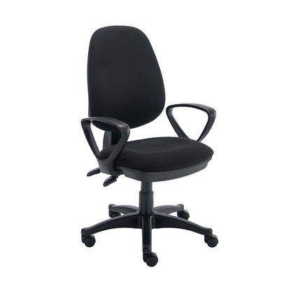 WORKSPACE NOW OPERATOR CHAIR – FIXED ARMS INSTALLED-:BLACK

