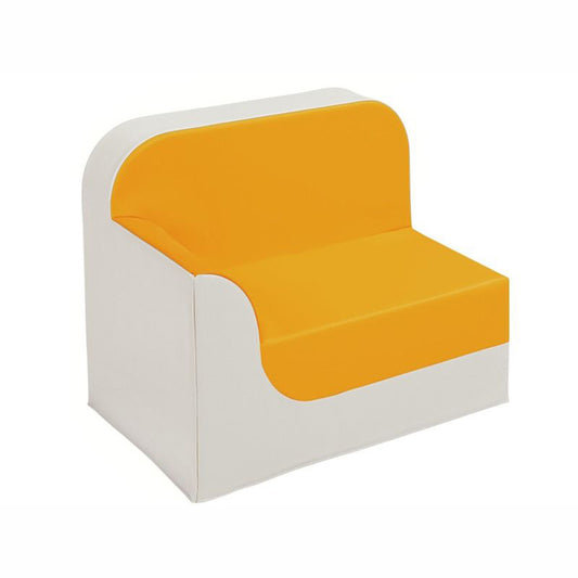 Wesco Armchair Right Armrest Club Light Orange and Ivory