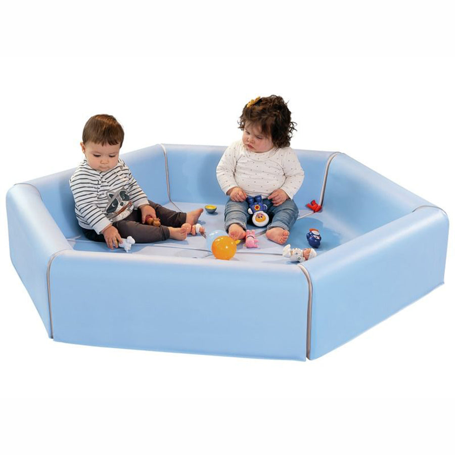 Wesco Triangular Baby Seat with Backrest Light Blue and Ivory Lifestyle Image 2