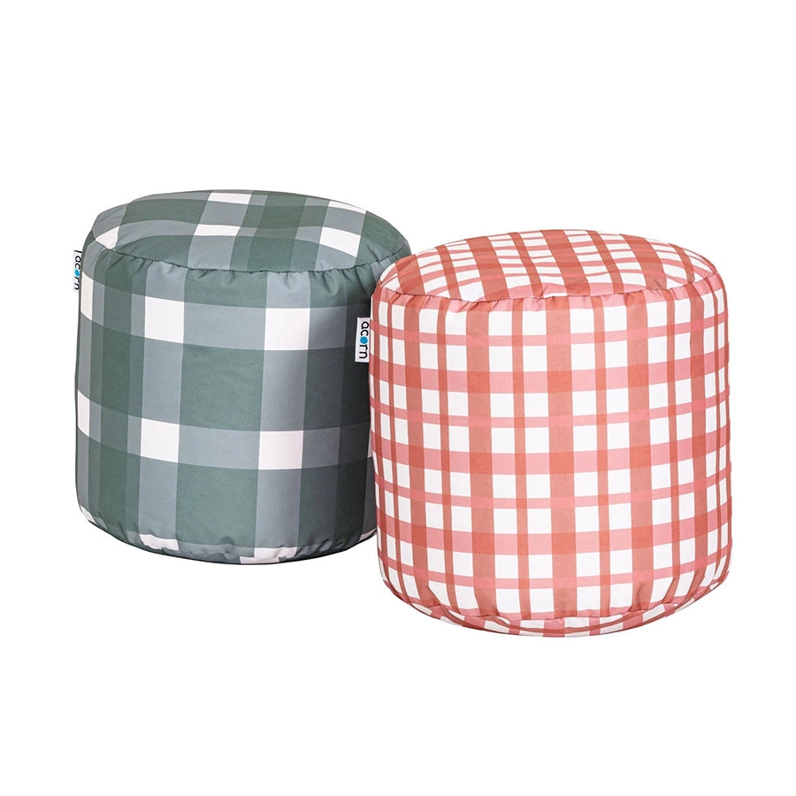Willowbrook Acorn Farmhouse Gingham Large Bean Pods DFEU003 Pack of 2 showerproof polyester pods
