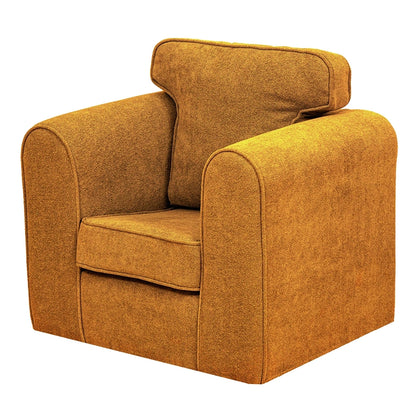 Willowbrook Bohemian Bouclé Chair for Children Mustard DFEU211 Childrens Furniture Soft Sofa Seating