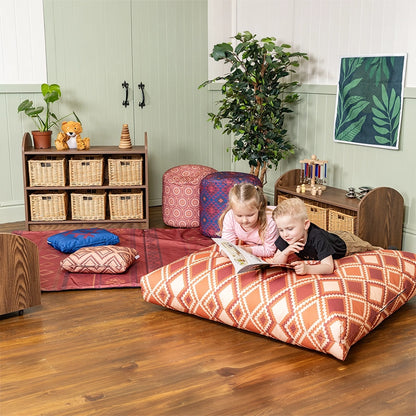Willowbrook Bohemian Cosy Bundle including 8x Bean cushions with trolley, 2x storage units, 2x Large Bean Pods, Kilim Floor Mat, Large Floor Bean Bag and FREE Tapestry DFEC164 Childrens Furniture  Lifestyle Image 1