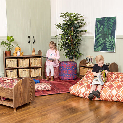 Willowbrook Bohemian Cosy Bundle including 8x Bean cushions with trolley, 2x storage units, 2x Large Bean Pods, Kilim Floor Mat, Large Floor Bean Bag and FREE Tapestry DFEC164 Childrens Furniture  Lifestyle Image 2