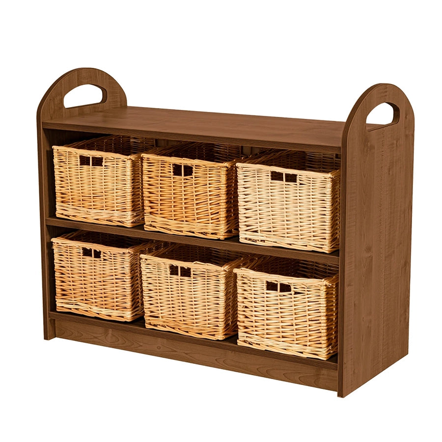 Willowbrook Bohemian Two Tier Storage Unit with 6 Baskets DFEB008B Childrens Furniture