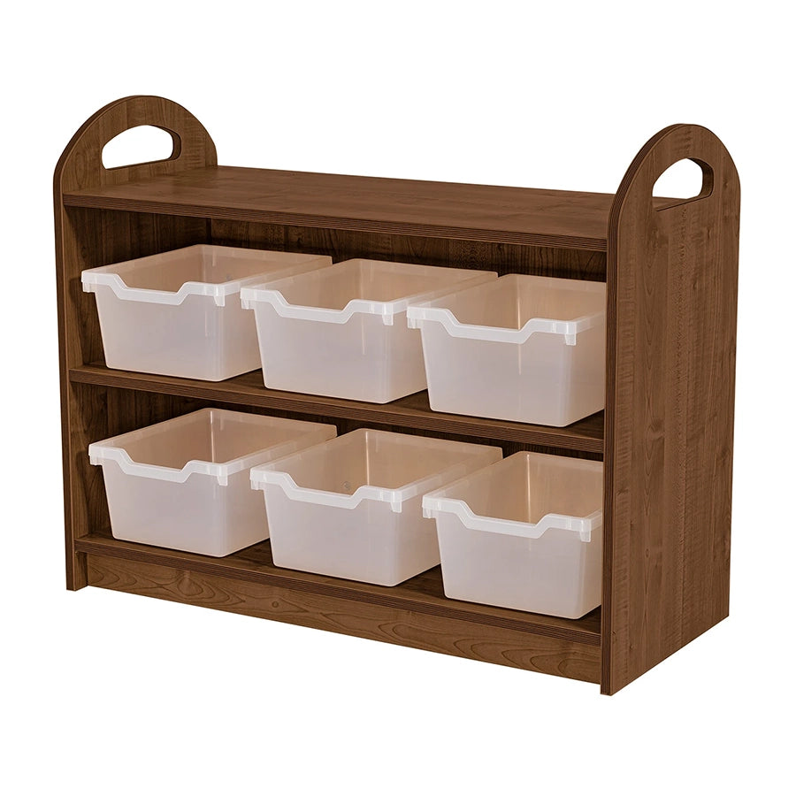 Willowbrook Bohemian Two Tier Storage Unit with 6 Clear Tubs DFEB008T Childrens Furniture