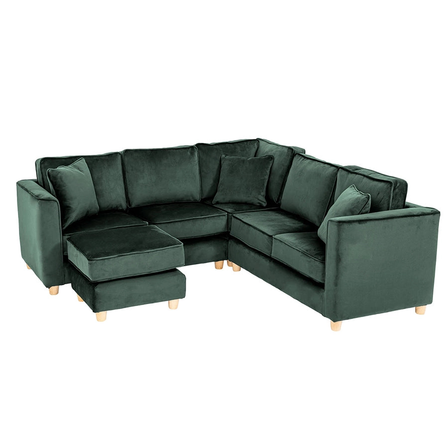 Willowbrook Byron Corner Group Sofa for Children Emerald DFEU174 Corner and Stool Childrens Furniture