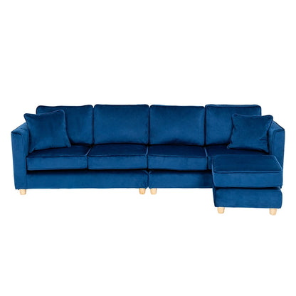 Willowbrook Byron Corner Group Sofa for Children Marine Blue DFEU039 Four Seat and Stool Childrens Furniture