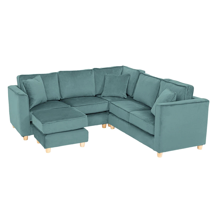 Willowbrook Byron Corner Group Sofa for Children Teal DFEU218 Corner and Stool Childrens Furniture
