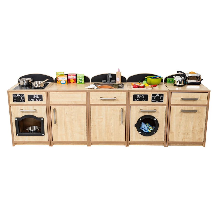 Willowbrook Classic 5 Piece Kitchen including dishwasher, sink, cooker, washing machine, and storage cupboard DFEC081 Childrens Roll Play Furniture