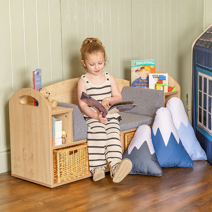 Willowbrook Classic Reading Seat with Baskets DFEC069B Childrens Furniture Lifestyle Image