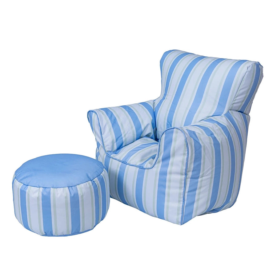 Willowbrook Coastal Beanbag Chair and Footstool for Children DFEU096 Childrens Furniture